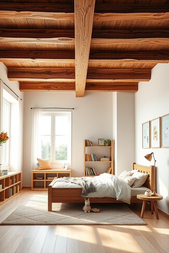 rustic warmth enhances bedrooms
