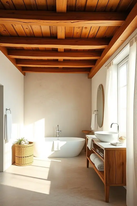 rustic warmth enhances coastal charm