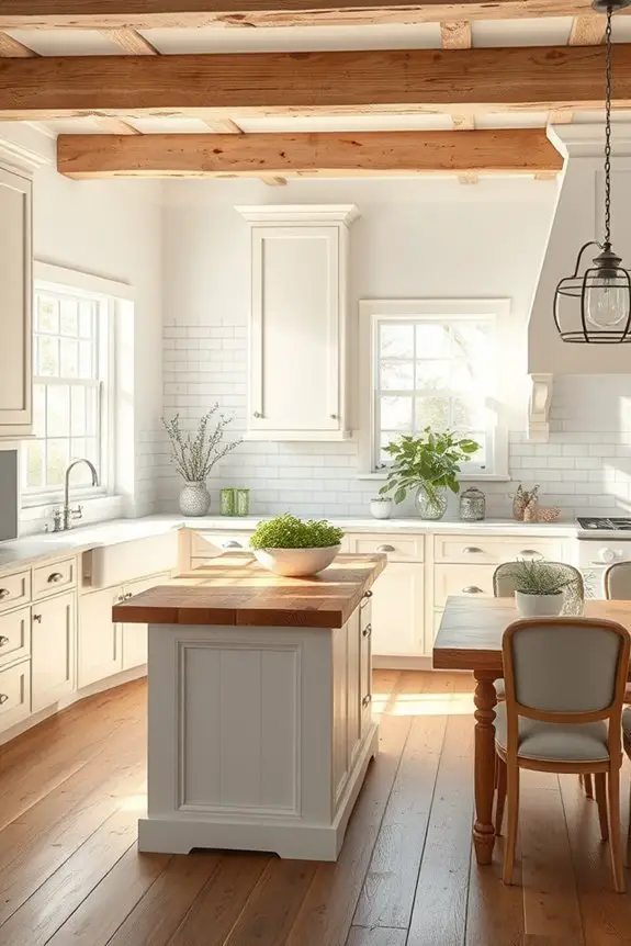 rustic white kitchen warmth