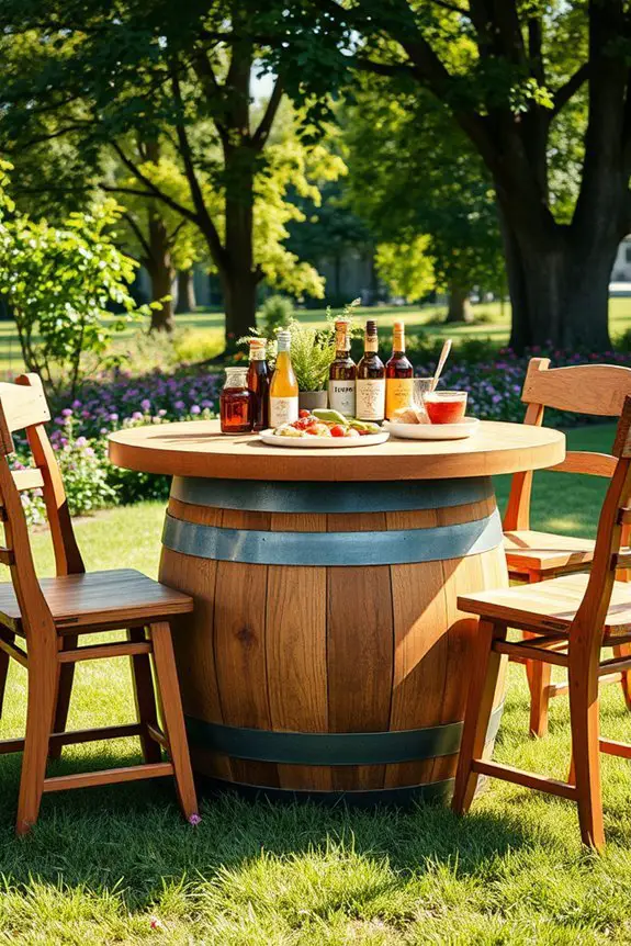 rustic wine barrel table