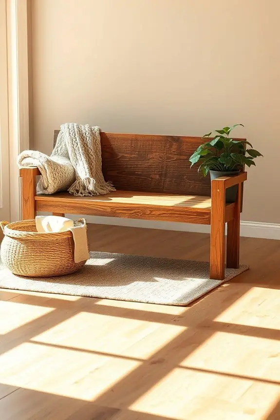 rustic wood bench diy