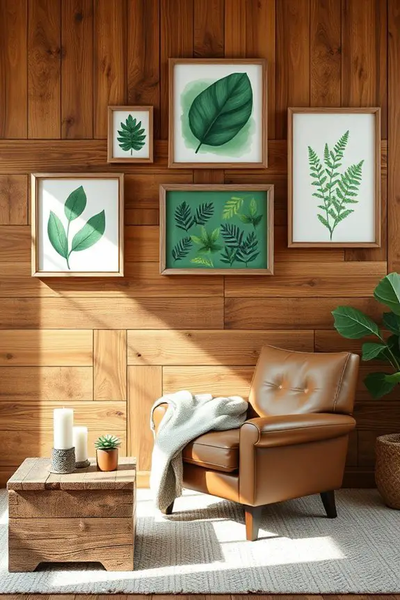 rustic wood green art