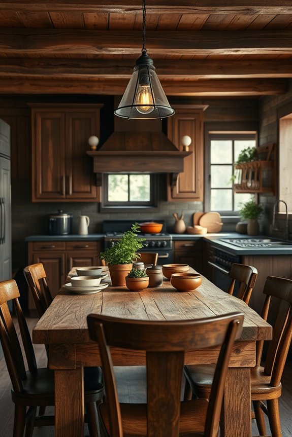 rustic wood kitchen accents