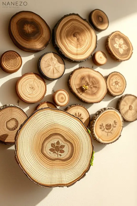 rustic wood slice art