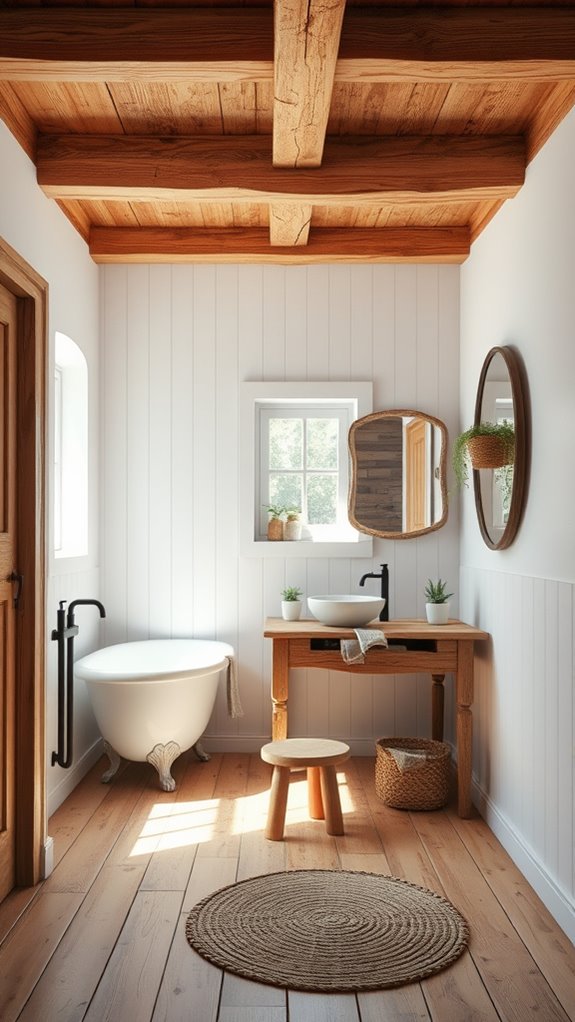 rustic wooden ceiling beams