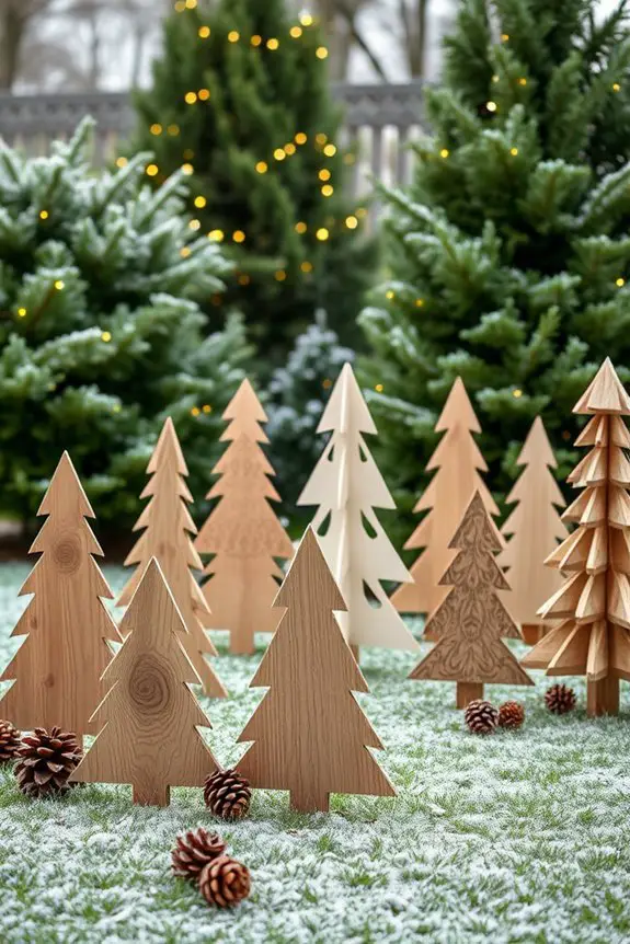 rustic wooden christmas trees