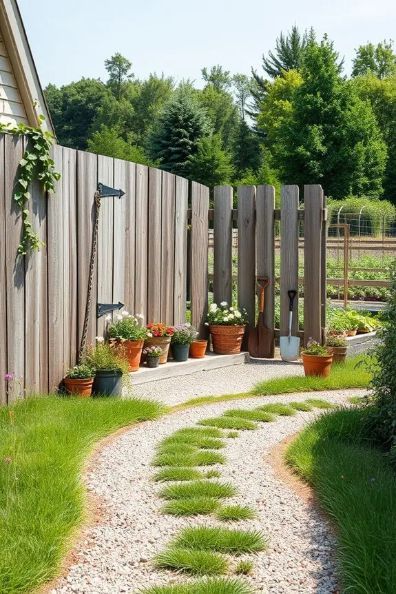 rustic wooden garden fencing