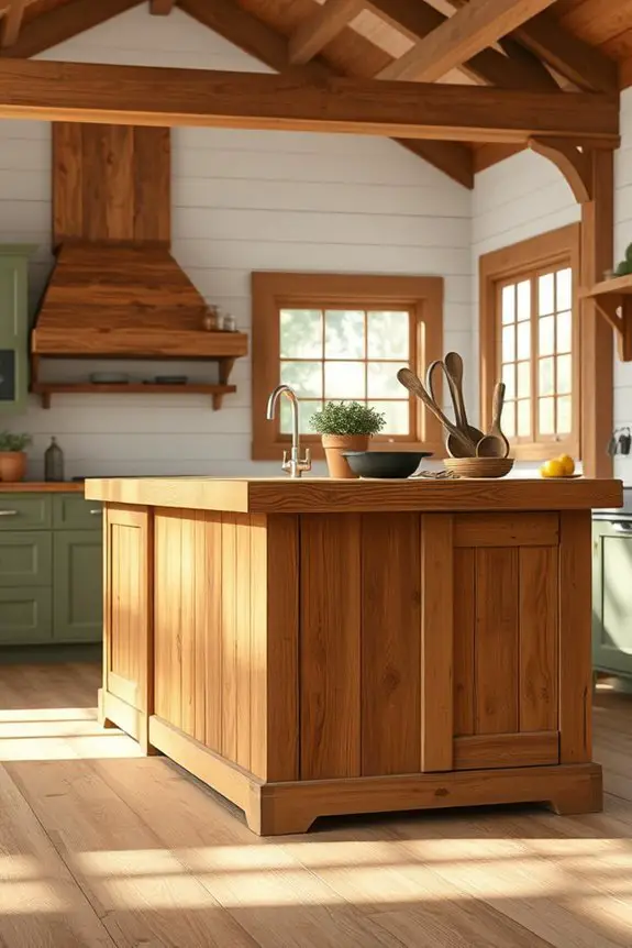 rustic wooden island charm