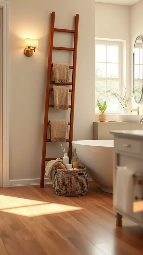 rustic wooden ladder decor