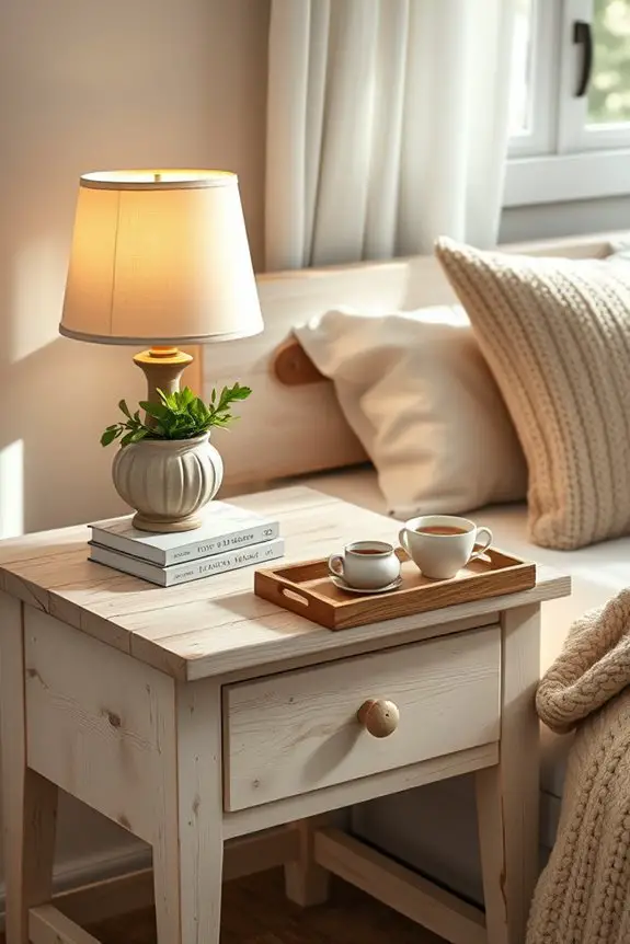 rustic wooden nightstand charm