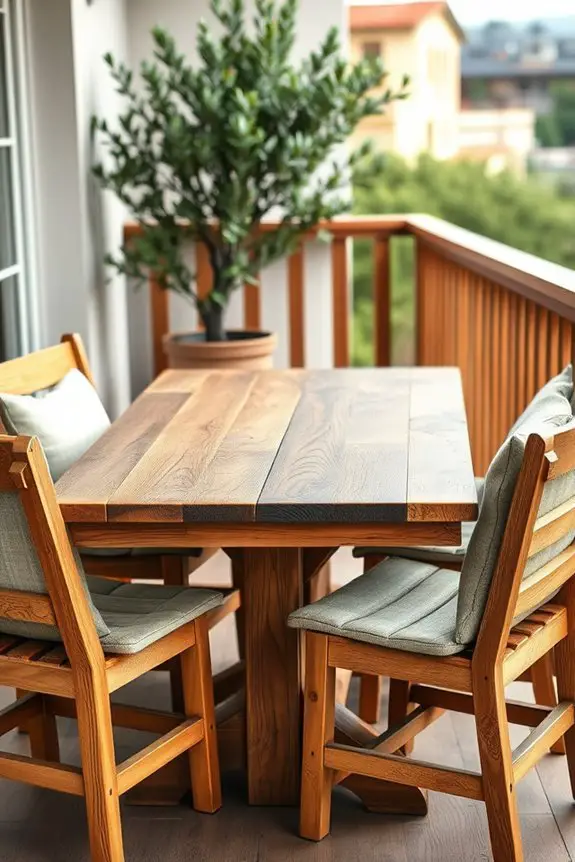 rustic wooden outdoor dining