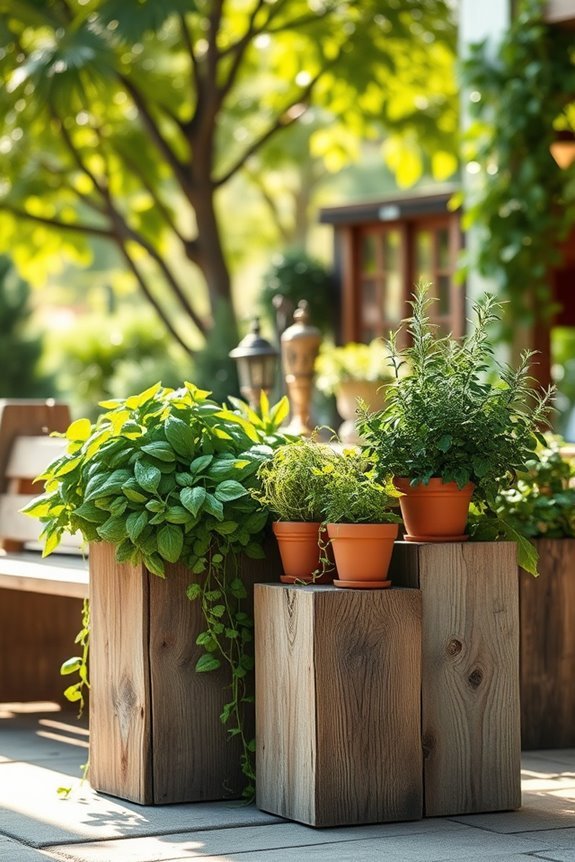 rustic wooden planters charm