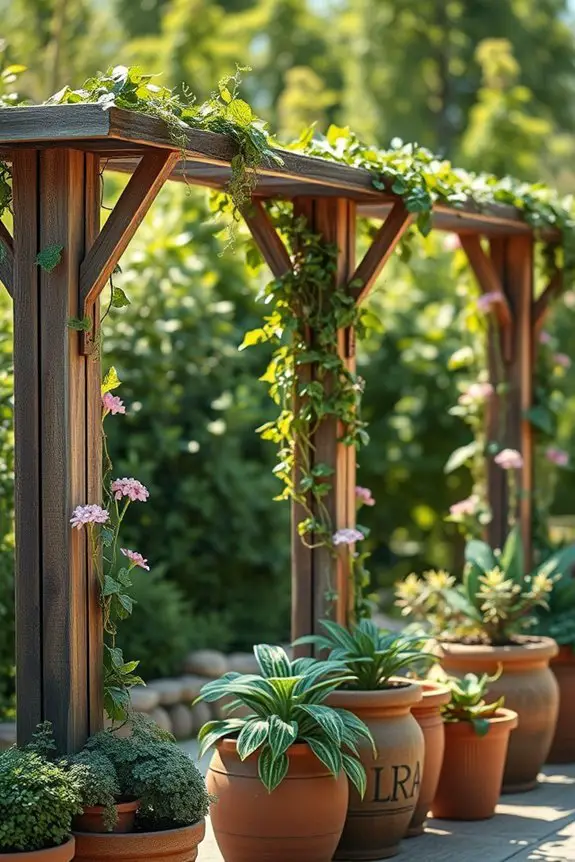 rustic wooden trellis charm