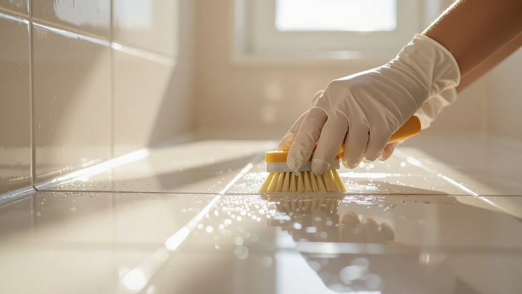 safe grout scrubbing techniques