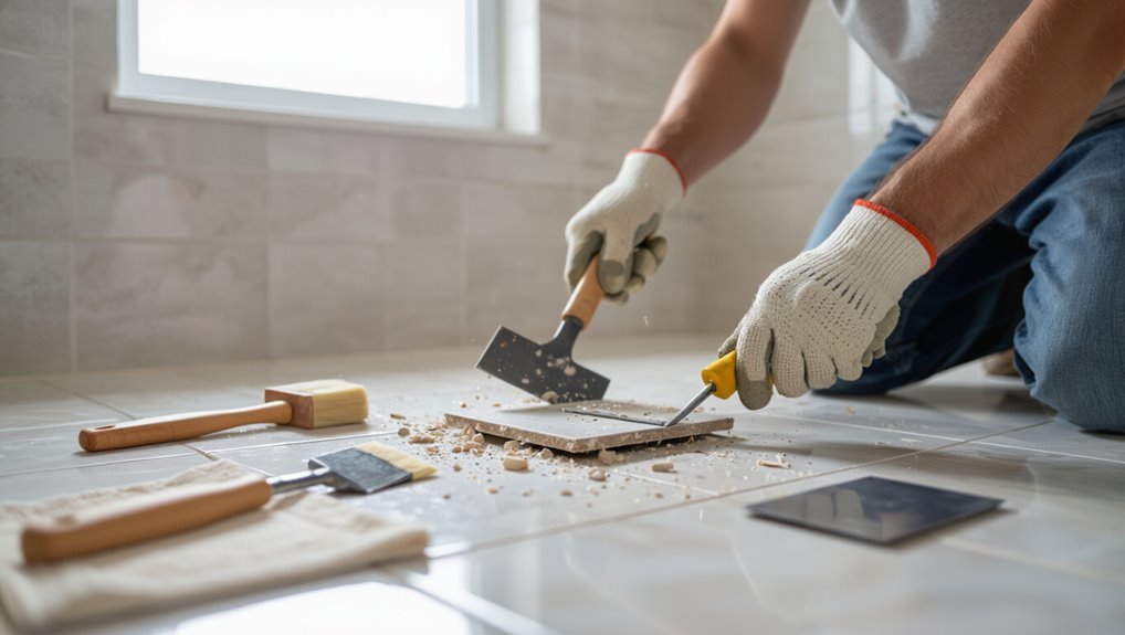 safely remove existing tiles