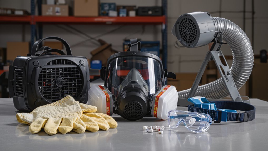 safety gear and ventilation