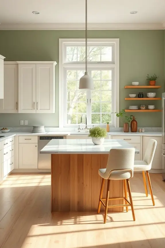 sage green kitchen tranquility