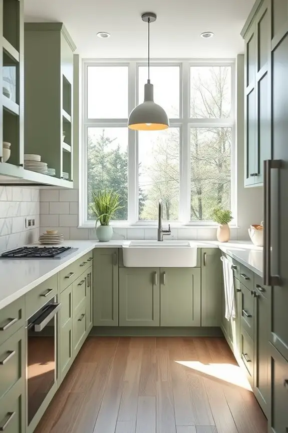 sage green tranquility kitchen design
