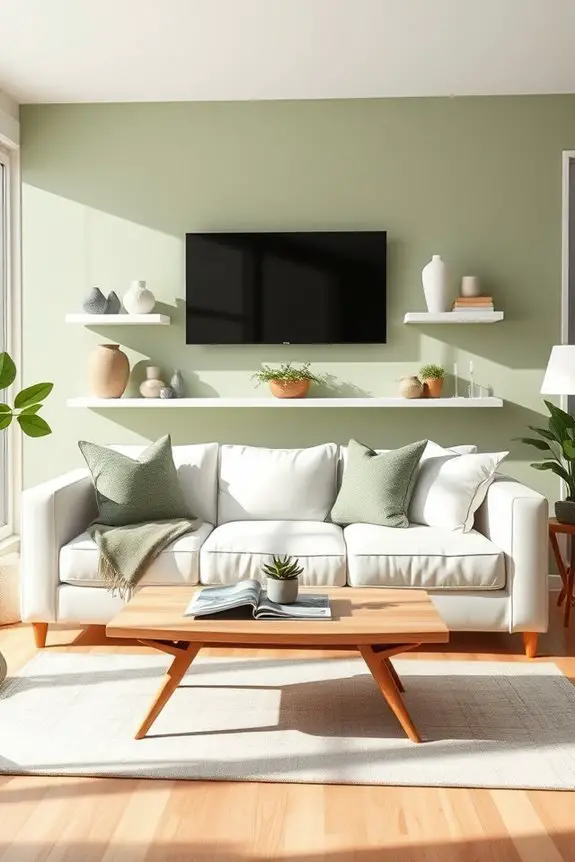 sage green white contrast