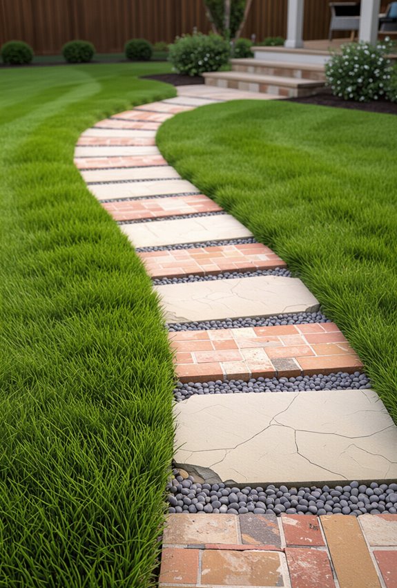 salvaged stone stepping path