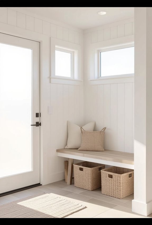 sandproof mudroom with boot cleaning