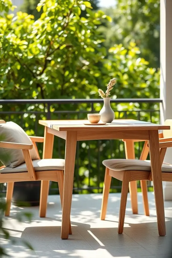scandinavian minimalist balcony table