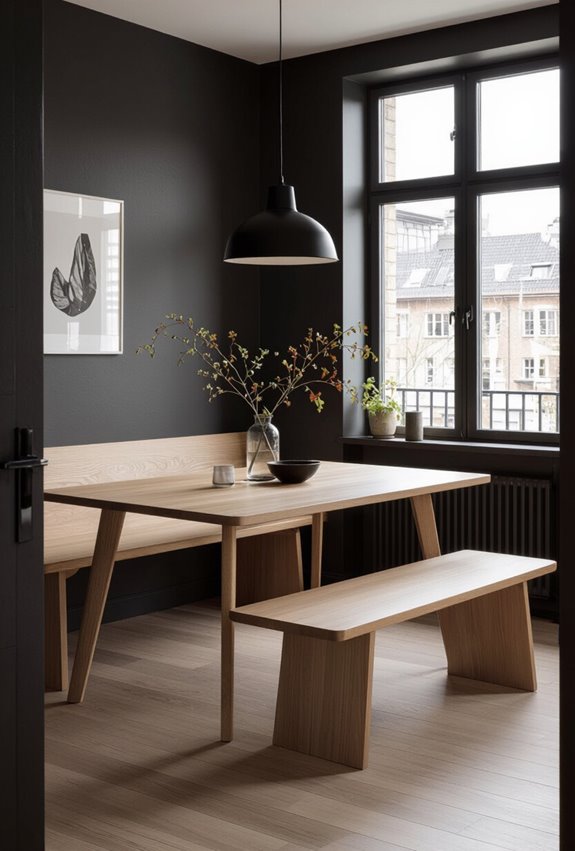 scandinavian minimalist warm bench