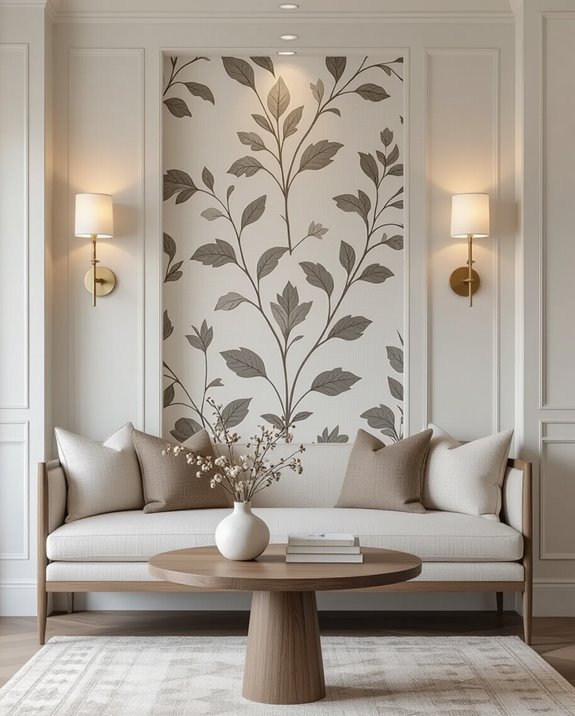 sconces enhance wallpaper art