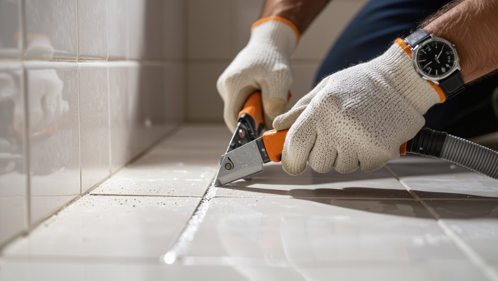 score and remove grout