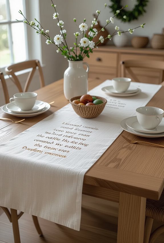 scripture embellished linen easter table