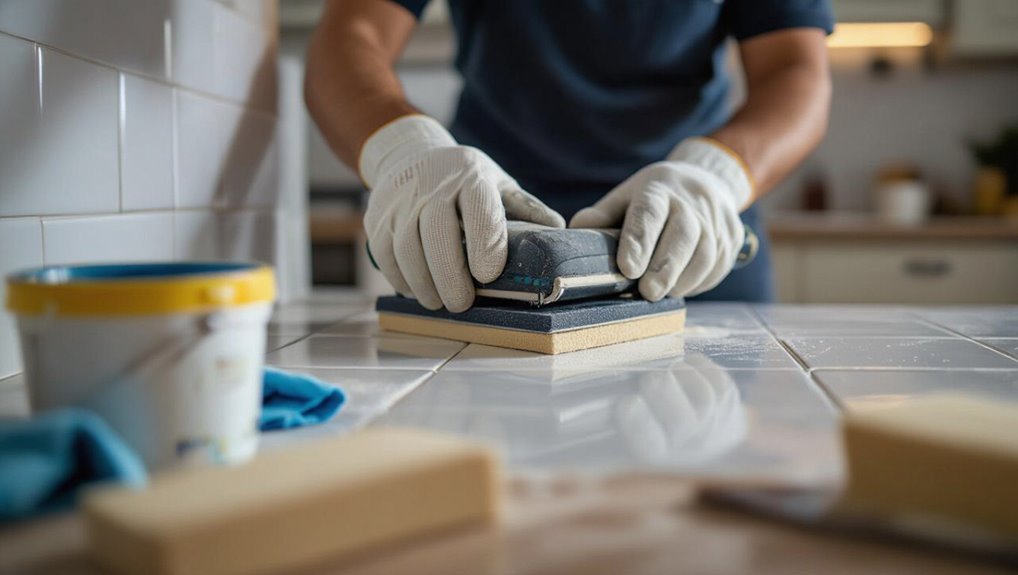 scuff tiles for adhesion