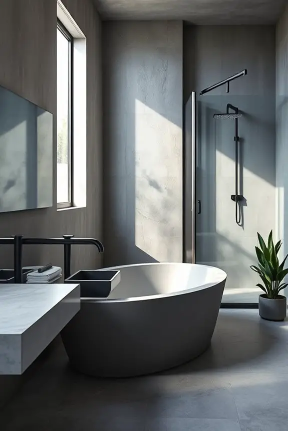 sculptural concrete bathroom design