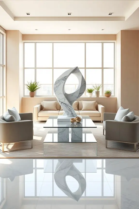 sculptural elements enhance interiors
