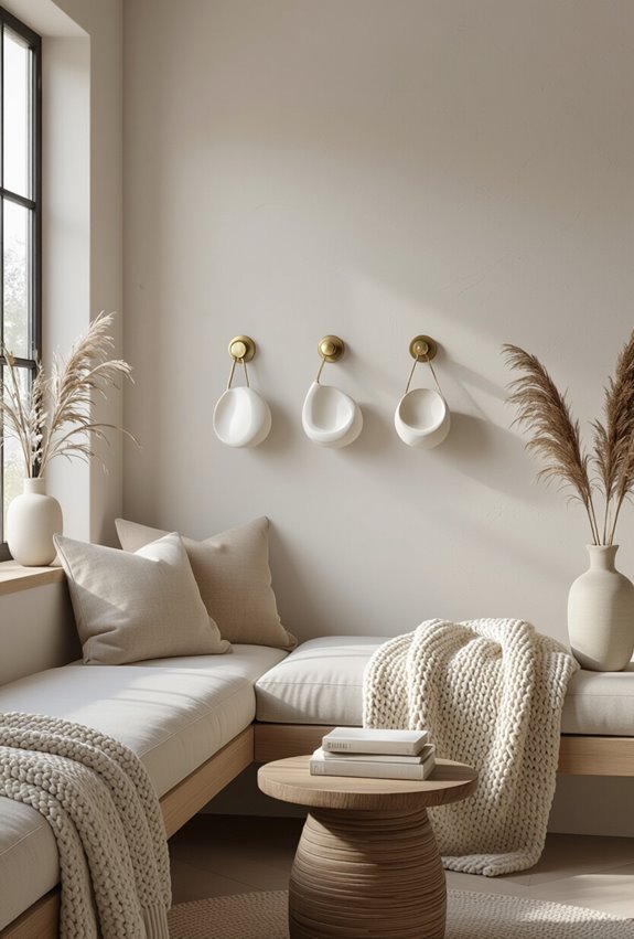 sculptural mixed metal wall hooks