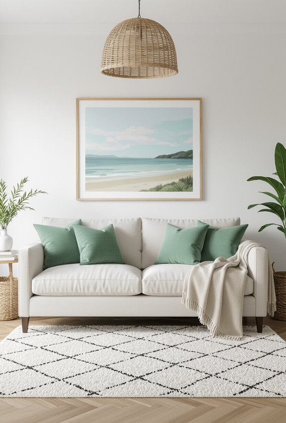 sea glass green accents gently