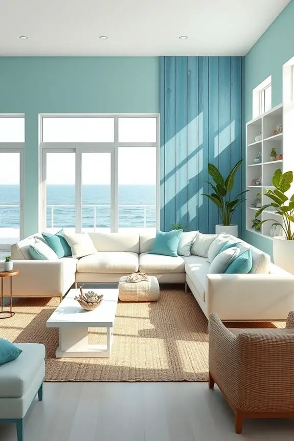 sea inspired accent wall design
