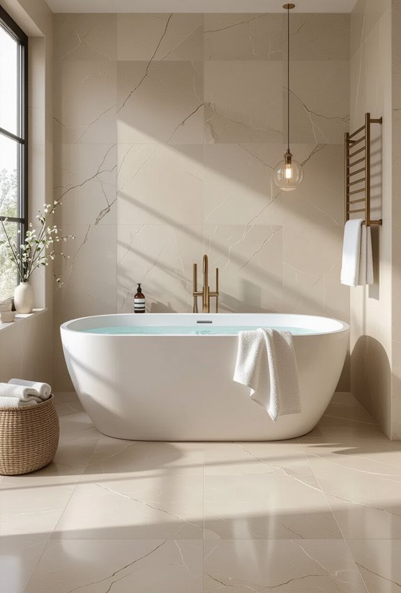 seamless large format porcelain tiles
