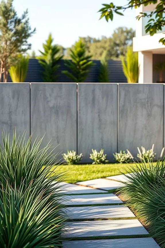seamless outdoor concrete fencing
