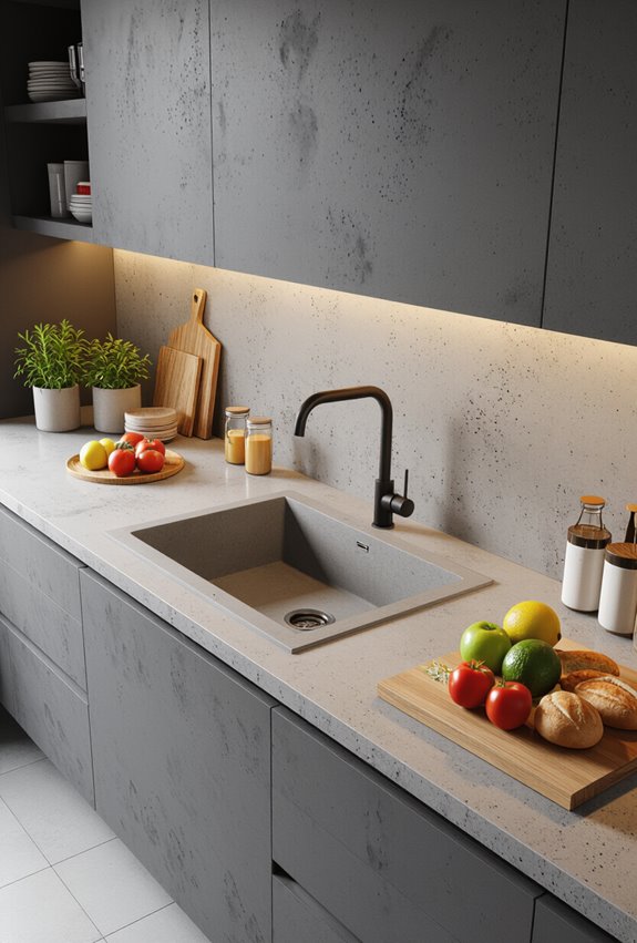 seamless sculptural concrete sink
