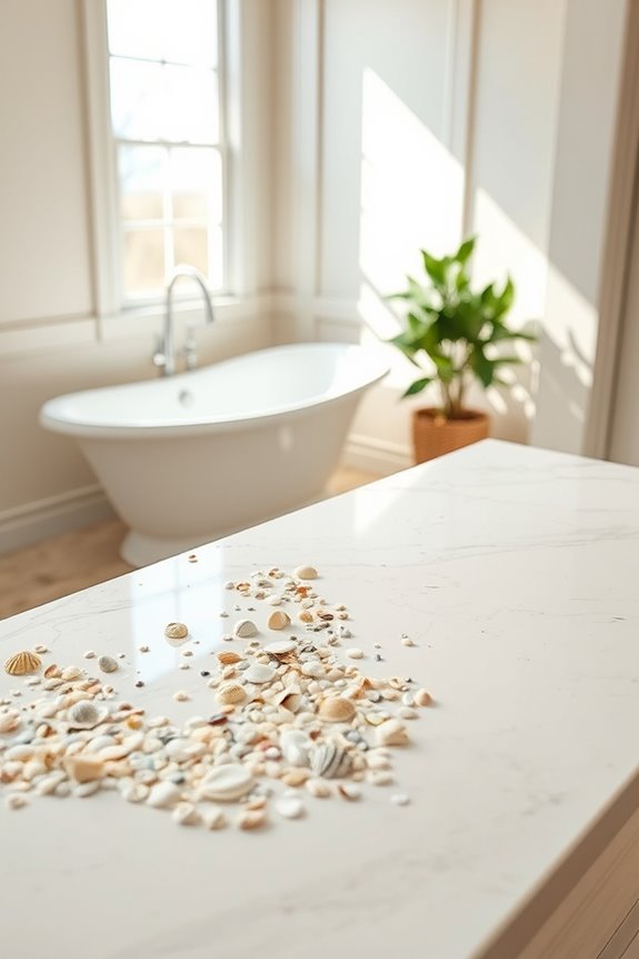 seashell inspired bathroom countertops