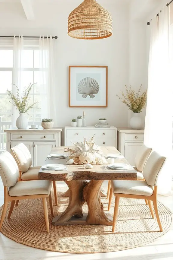 seashell inspired coastal decor