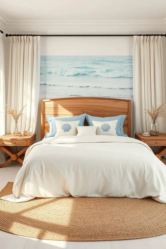 seashell inspired nautical bedroom decor