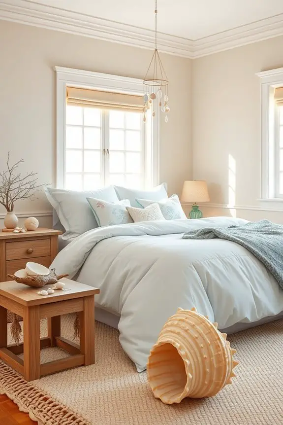 seashells enhancing coastal decor