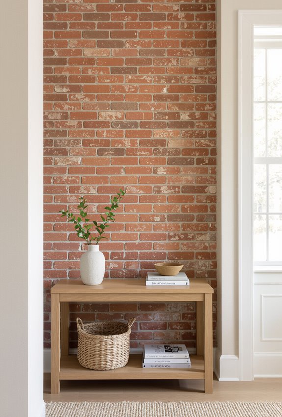 seasonal accents highlight brick