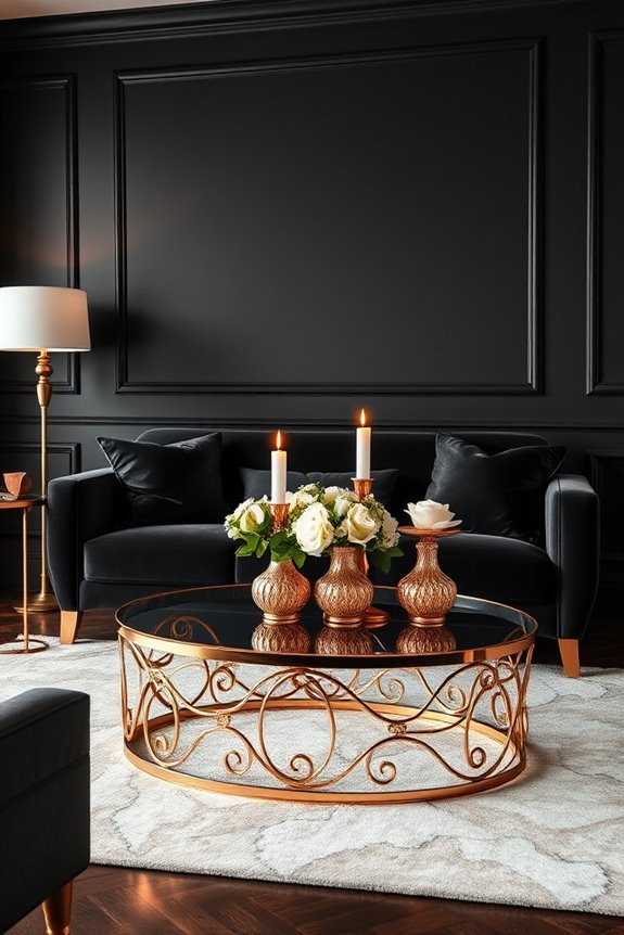 seasonal black and rose gold