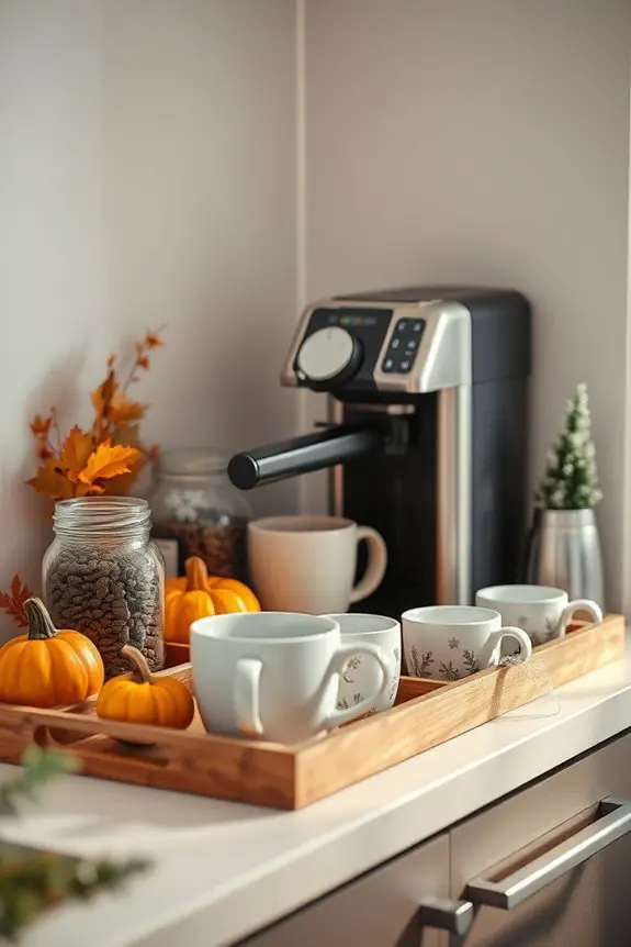 seasonal coffee bar decor