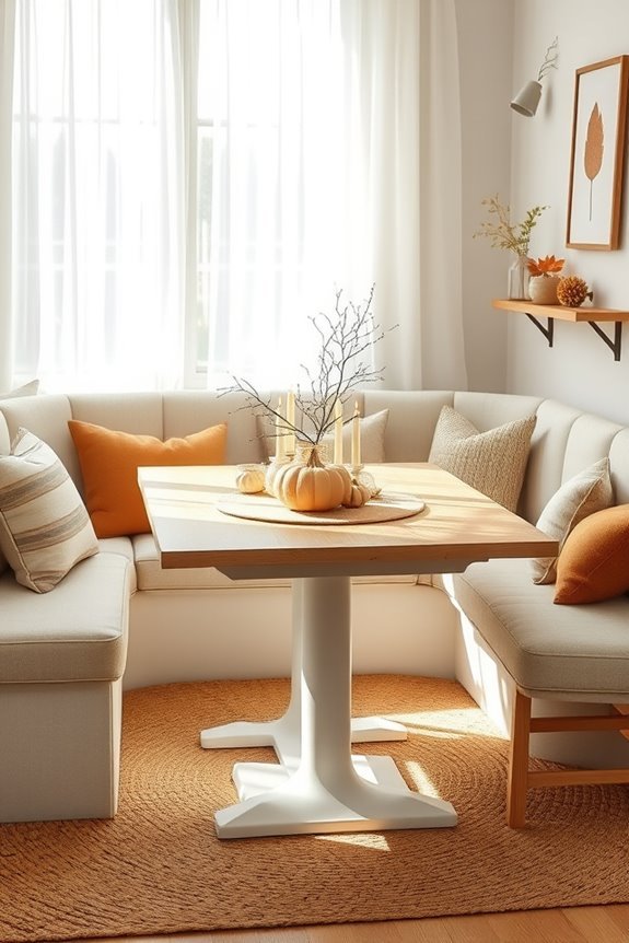 seasonal decor for banquette areas