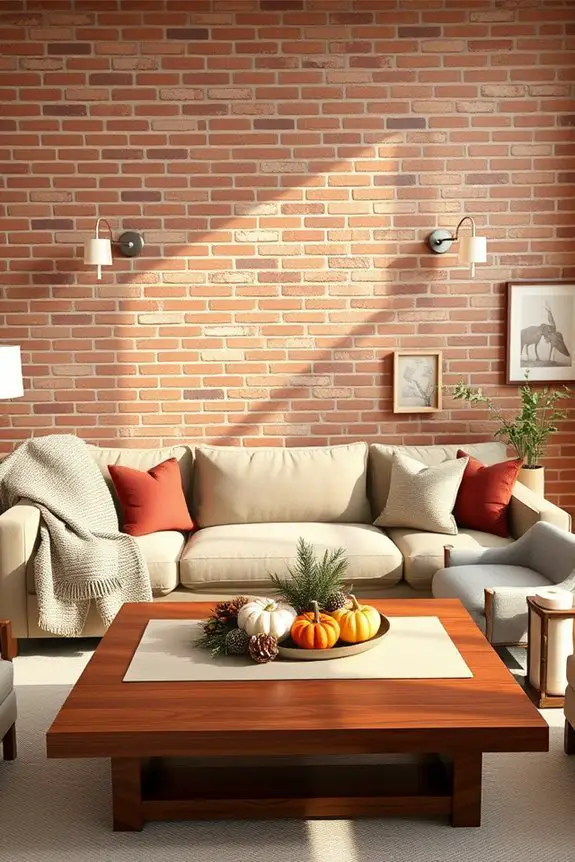seasonal decor for brick walls