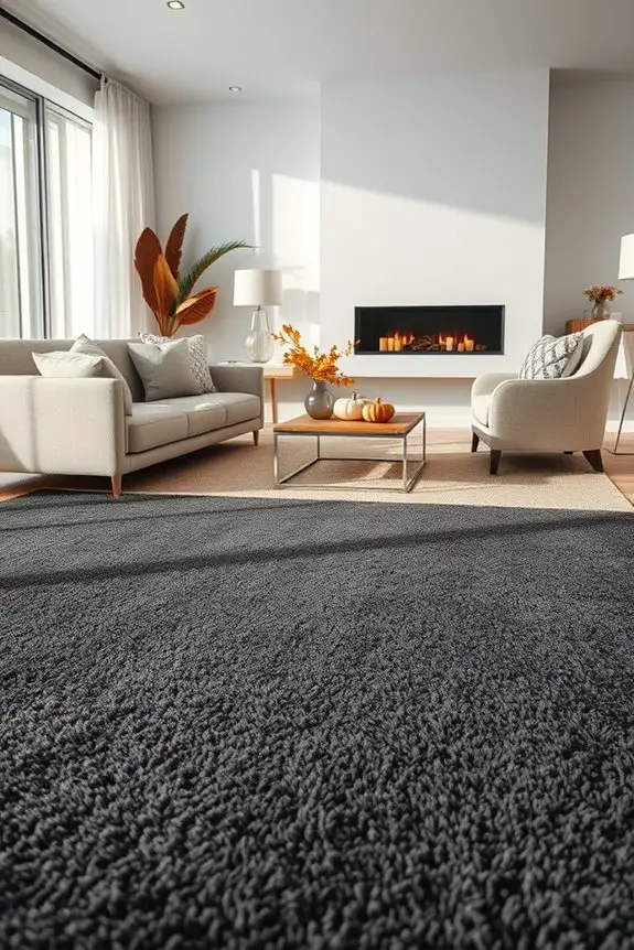 seasonal decor for charcoal carpet