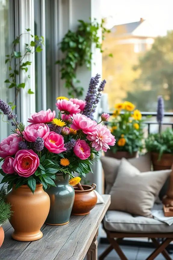 seasonal floral balcony display